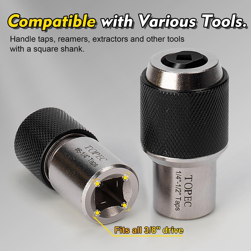 Topec Tap Socket Set, 3PCS Tap Extractor Tool with Adjustable