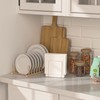 Napkin Holder for Table, Bamboo Iron Standing Napkin Dispenser for