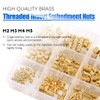 Glarks 370Pcs M2 M3 M4 M5 Female Thread Knurled Brass