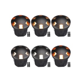 LEONLITE 5CCT Well Lights Landscape LED In Ground, 5W Low Voltage Well Lighting, 1800K/2700K/3000K/4000K/5000K Selectable, 12-24V AC/DC, CRI90, ETL Listed, IP67 Waterproof, Aluminum, Pack of 6