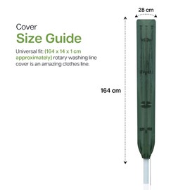 WINSOME Rotary Washing Line Cover Waterproof Polyester Fabric with Zip - Heavy Duty Rotary Clothes Line Cover - Weather Resistant Rotary Line Cover - Garden Rotary Dryer and Airer Cover | Green