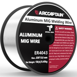 ARCCAPTAIN Silicon Aluminum Welding Wire ER4043 .030" Mig Welding Wire, 1 Pound Spool