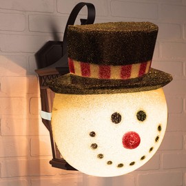 FUNPENY Snowman Christmas Porch Light Covers, Christmas Outdoor Decoration Holiday Light Covers for Porch Lights, Garage Lights, Large Light Fixtures