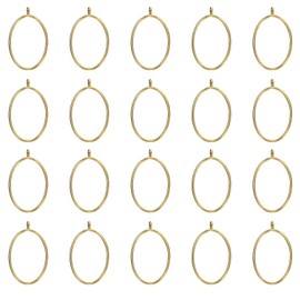 sourcing map 60Pcs Alloy Open Bezel Pendants, Ellipse Hollow Frame Pendant Geometric Open Back Frame Pendant for Resin Jewelry Making Earrings Necklace Bracelet DIY, Gold Tone
