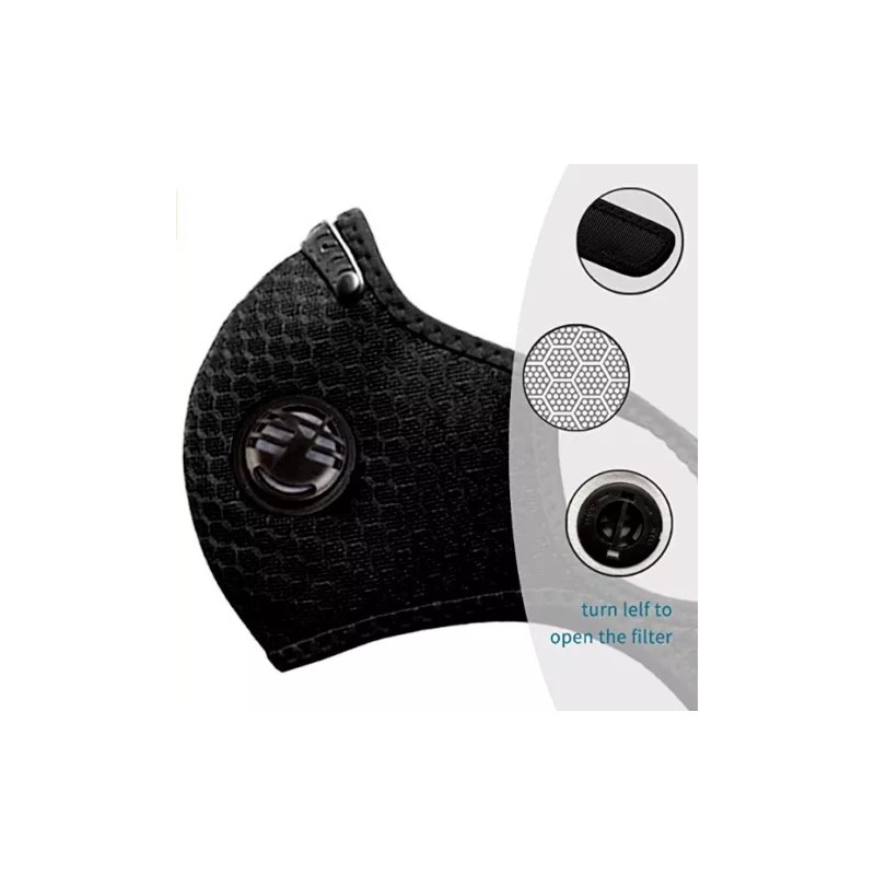Mascarilla Reutilizable Lavable Filtro Carbón Activo 2 Pzs