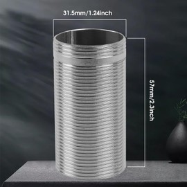 2 Inch Faucet Extension Shank, Stainless Steel Threaded Pipe for Thick Countertops, Bathroom Faucet Mount Accessory with PTFE Tape