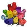 2 Dozen (24) Wooden Roses Colorful Arrangement in Sleeve