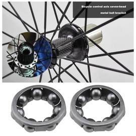 YINETTECH 4pcs Bike Ball Bearing Retainer 7 Balls Bicycle Repair Accessories Ball Bearing Cage Bicycle Ball Bearing for Bike Front Wheel Ball Bearing Bracket, 1/4'' X 7 Balls