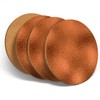 4 Set - Copper Effect Round Coasters - Metal Bronze