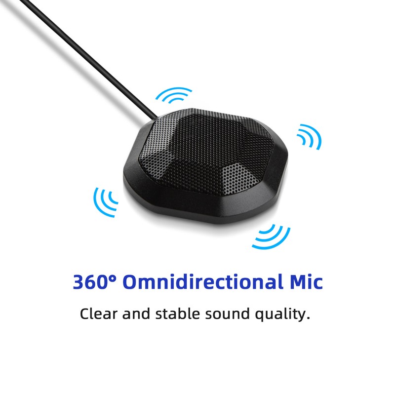 Desktop Microphone 360° Omnidirectional High Sensitivity Clear Computer Microphone with