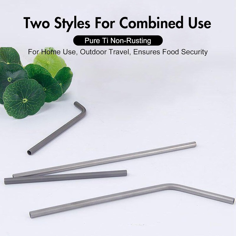 Daconovo Ti Straws Set Pajitas Reutilizables Livianas para Adultos Niños