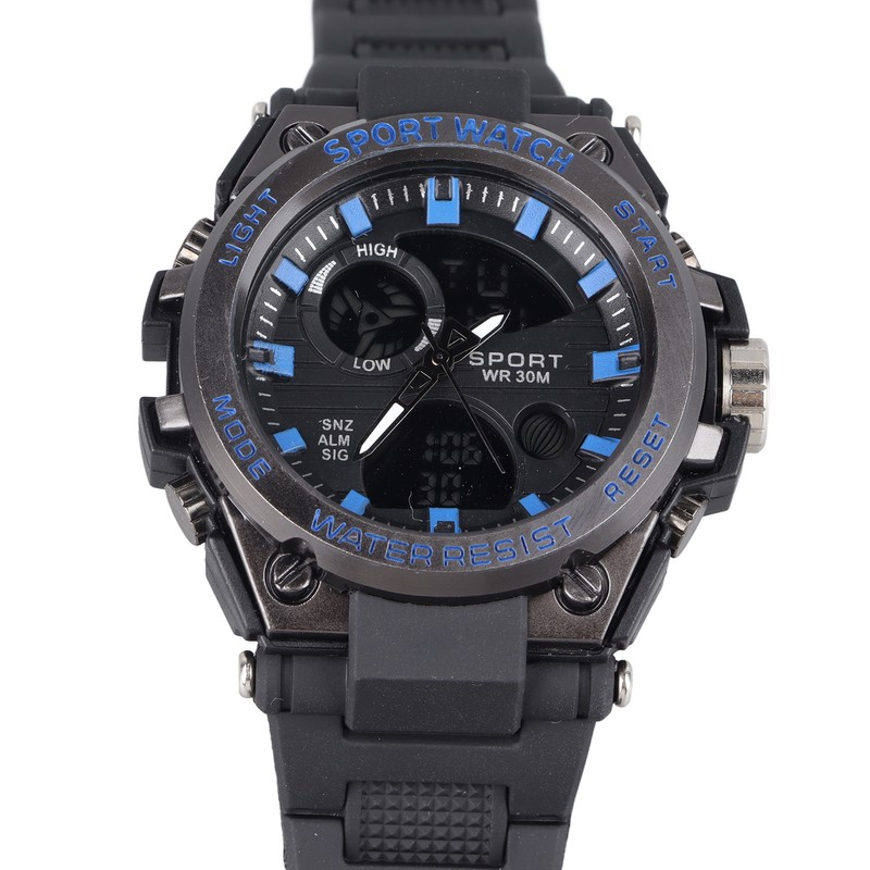 Waterproof Wristwatch Transparent Cover LED Luminous Wristwatch for Gentlemen Black