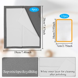 Polishing Cloth Silver Cleaning Cloth for Jewellery Cleaning Cloth Care, 4 Pieces Jewellery for Cleaning Yellow Gold Platinum Stainless Steel Silver Cleaning Cloth Renewed Shine Silver Cloth Jewellery