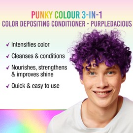 Punky Colour 3-in-1 Color Depositing Hair Cleanser & Conditioner, 8.5 fl oz. (Purpledacious)