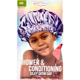 DONNA Shower & Conditioning Silky Satin Cap, Shower for Girl, Satin Bonnet for Women, Waterproof, Reversible, Dual Sided Fabric Rose Color