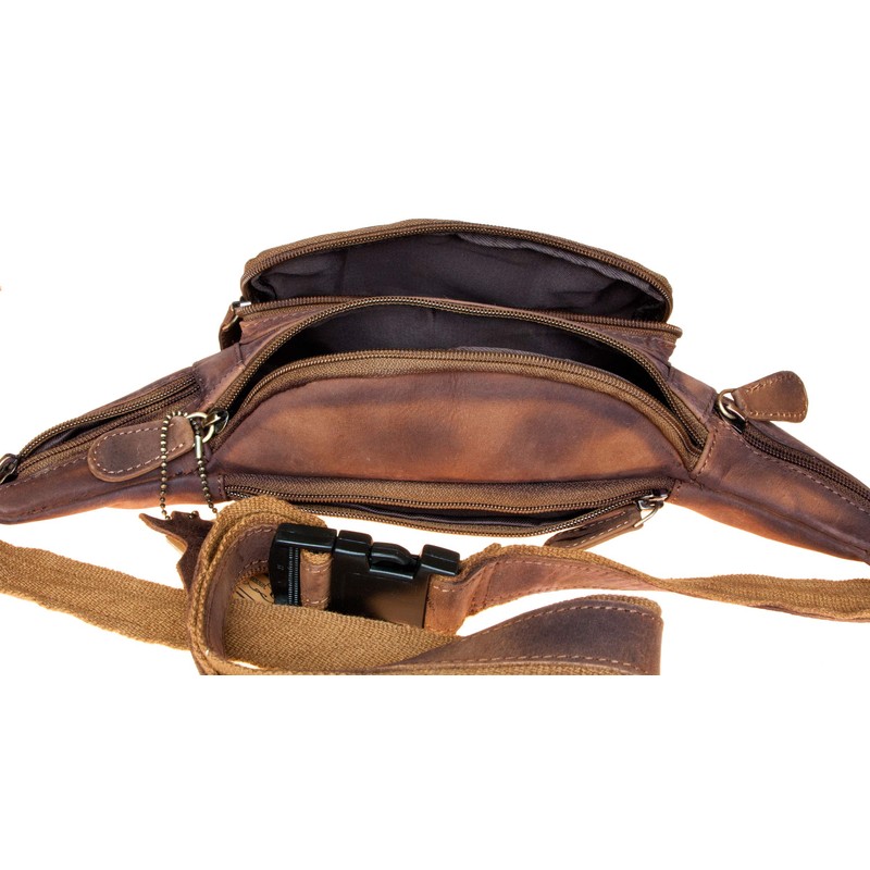 Genuine Leather Belly Bag - Waist Pack - Kidney Bag