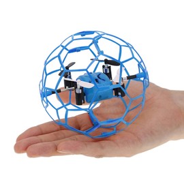 RC Remote Controlled 4-Channel Drone with Cage Protection, Robust 6-Axis 3D Gyro UFO Model, 2.4 GHz Ball Quadcopter Technology, Toy Quadcopter with 4 Motors for Children in Young Years and Adults