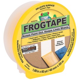 FROGTAPE CF 160 Multi-Use Painter's Tape with PAINTBLOCK for Delicate Surfaces, 48mm x 55m, Yellow, 1 Roll (142920)