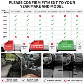 YITAMOTOR Floor Mats Compatible with 2014-2018 Chevy Silverado/GMC Sierra 1500 Crew Cab, 2015-2019 Silverado/Sierra 2500 HD/3500 HD Crew Cab, Custom Fit Liners, 1st & 2nd Row All-Weather Protection