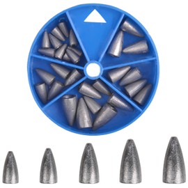 Worm Fishing Sinker Weights Kit, Bass Fishing Sinker Weights Set Assortment Size with Fishing Tackle Box for Freshwater Saltwater Fishing