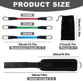 Resistance Bands Set with Ankle Strap, LIUCONGBD Ankle Weights Bands for Women, Glutes and Legs Exercise Equipment for Gym Home Workout Pilates Hip Fitness Training