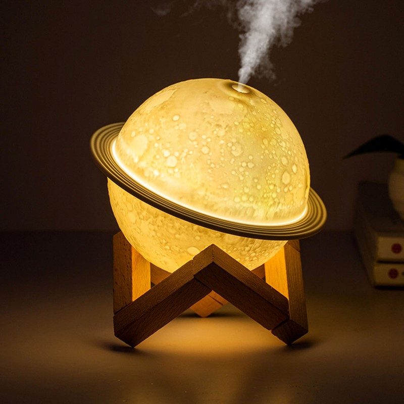 Mini Planet Humidifier LED Moon Lamp Diffuser Rechargeable Planetary USB
