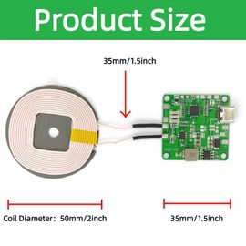 20W Max QI Wireless Charger PCBA Module Coil, DIY Fast Charging Circuit Board with Type-C Port, Overheating Protection for Car and Furniture Mods