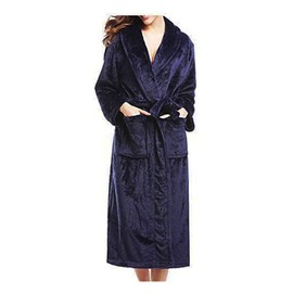 Yume Pajamas Men's Women's Gown, Fleece Blanket, Hotel, Winter, Brushed, Nightwear, Warm, Fluffy Bath, Robe Loungewear, Autumn and Winter, Unisex, Matching Pair, navy