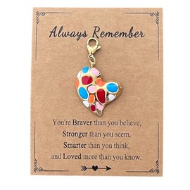 AMOBESTER Irregular Heart Clip-On Charm - Stainless Steel Jewelry Lobster Clasp for Bracelet, Necklace, Keychain & DIY Jewelry Supplies