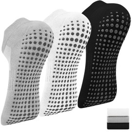 Oumida 3 Paar Yoga Socken Anti Rutsch Socken Damen, Rutschfeste Stoppersocken für Pilates Barre Ballett Tanz Trampolin Krankenhaus, Reha, Heim Sox EU 36-41