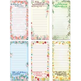 Fancy Land Religious Magnetic Notepads Floral to Do List for Fridge Christian Memo Pads 6 Pack