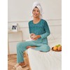 Ekouaer Womens Pajama Sets Pleated Tops with Long Pants Lounge