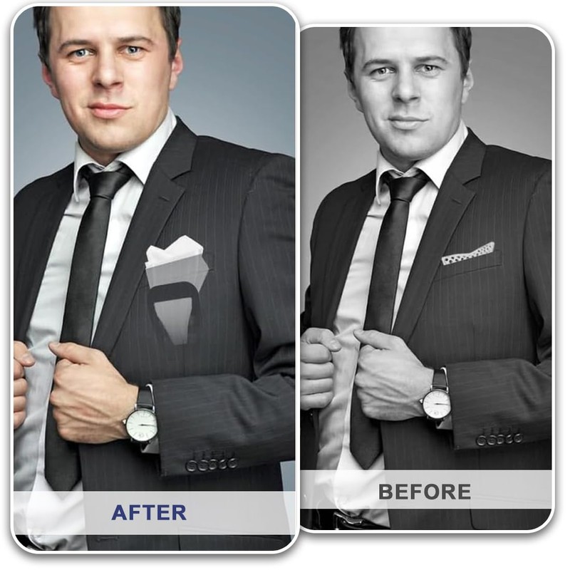 EIHI 2 Pack Pocket Square Holder Set Men's for Wedding