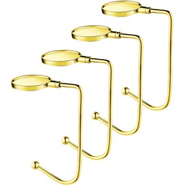 Christmas Stocking Holders for Mantle, Non-Slip Safety Fireplace Mantel Stocking Hooks with Separate Adhesive Strips, Silicone Pad Grip Hanger for Xmas Party Decoration (Gold, 4)