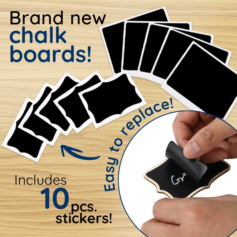 Mini Chalkboard Signs, 20 Pack Framed Small Chalk Board Food
