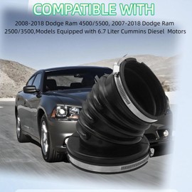 Exact Fit Air Intake Resonator Upper Hose for 2007-2018 Dodge Ram 2500/3500/4500/5500 6.7L Cummins Diesel | Durable Rubber Replacement Part | Compatible with 53032944AL Series
