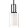 Minka Lavery 4101-66 Parsons Studio - 1 Light Mini Pendant, Sand Coal Finish with Etched White Glass