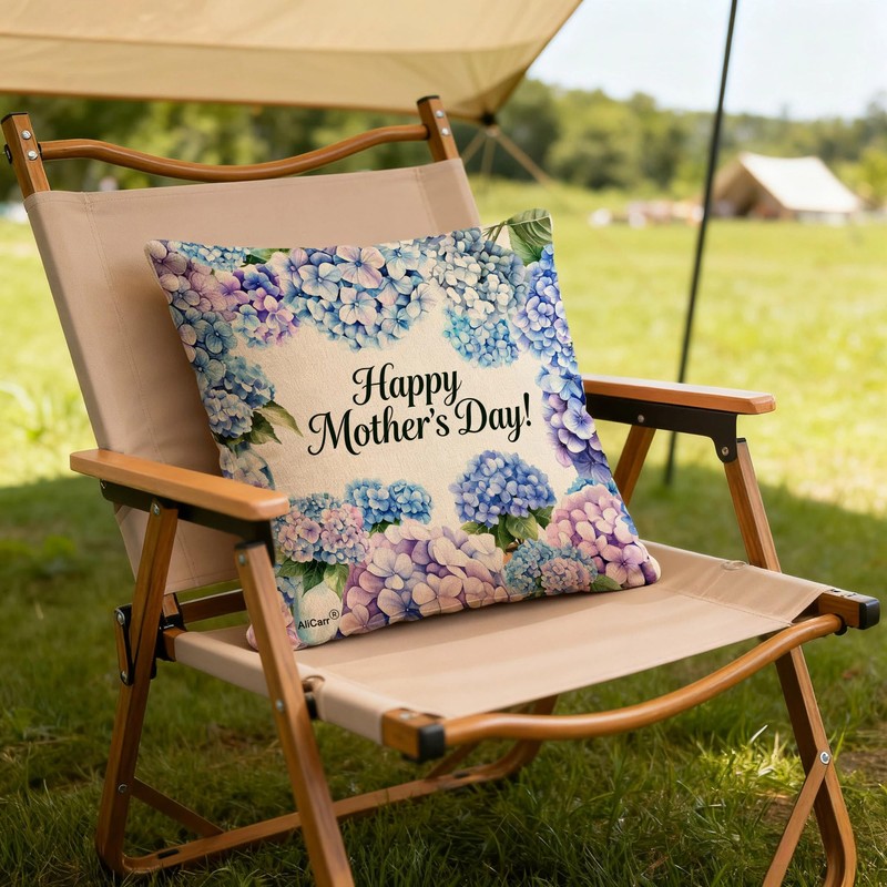 AliCarr Happy Mothers Day Decorative Throw Pillow Covers - Hydrangea