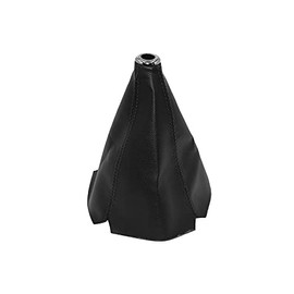 Universal Auto Manual Gear Shift Knob Boot Dust Cover，Made of Black Pu Leather with Red Seams and Blue Seams (Black)