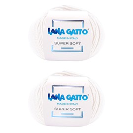 Super Soft Yarns for Crocheting and Knitting 100% Merino Wool Soft Yarn, Extrafine Wool Made in Italy by Lana Gatto Super Soft Line, 4 oz 274 yds, (2, Cream - 13701)