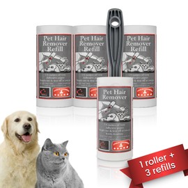 CARASELLE Pet Hair Remover Refills + Pet Hair Remover Roller, Lint Rollers for Pet Hair, Sticky Roller for Clothes Pet Hair Remover Washing machine, Dog Hair Remover Cat Hair Roller Lint Roller Refill