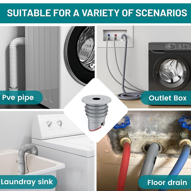 COLDDD Washing Machine Drain Hose Seal, Anti-Odor Floor Drain Plug
