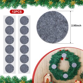 Maasechs 12 Pcs Wreath Pad Door Protector Felt Adhesive Non Slip Door Garland Wreath Backing Padding Prevent Decorative Protection for Holiday Scratch Dings Dent(Grey)