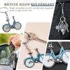 1 Piece Blue Keychain,Cute Road Bike Keychain,Stainless Steel Bicycle Keychain,Car
