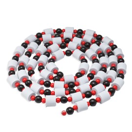 Ornativity Christmas Marshmallow Candy Garland - Rustic Xmas Holiday Wooden Farmhouse Country Wood Beaded Home and Holiday Garland Tree Decorations Boho Strand of Beads Decor 8' 3"