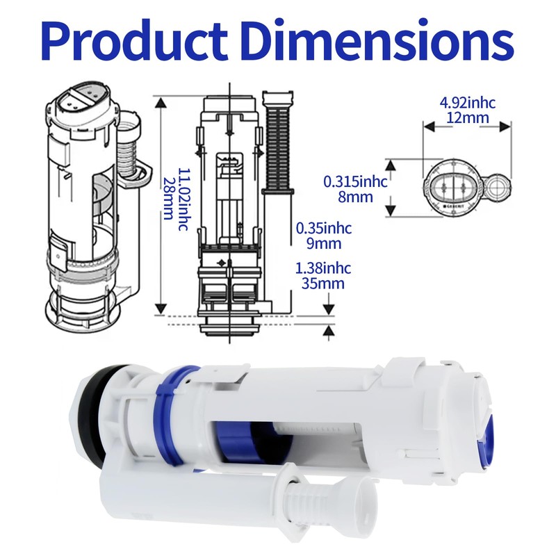 Lychee Light Dual Flush Valve & Push Button Replacement Parts