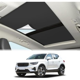 LAST CALL Foldable Sunroof Sunshade Compatible for Volvo XC40 2017-2024 EX40 Accessories, UV and Heat Reflective Roof Sunshade for XC40 Accessories Sunroof Shade (Black)