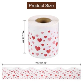 sourcing map Bulletin Board Borders, 65.6Ft x 2.75Inch Rolled Classroom Border Trim Notice Board Frame for Classroom Decoration, Heart