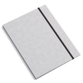 BIGSO Paulina A4 Folder - Storage Box with Elastic Band - Desk Tray for Documents, Files & Documents - 100% Recycled Fibreboard and Paper Folder - Light Grey