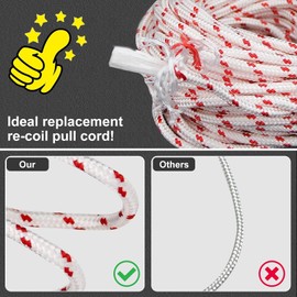 10 Meters 3 mm Starter Rope Lawn Mower Pull Rope Pulley Lawn Mower Replacement Parts Starter Rope Return Starter Rope Replacement Rope Compatible with Stihl Craftsman Husqvarna Chainsaws Trimmer